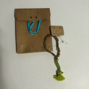 Shiraleah Chicago jewelry - Anthropologie Kali tassel bracelet in lime green NEW